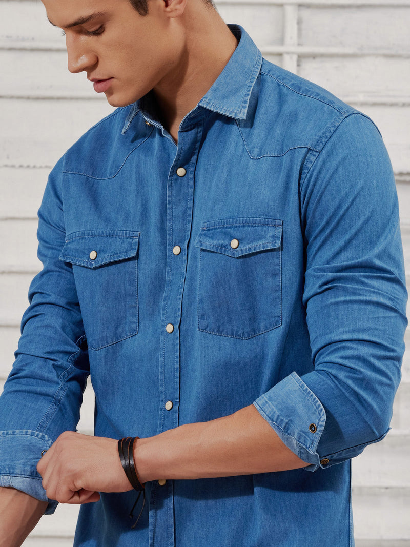 Long Sleeve Mufti Textured Denim Shirt MFS-8017-E, Size: 4XL at Rs 2399 in  Thane